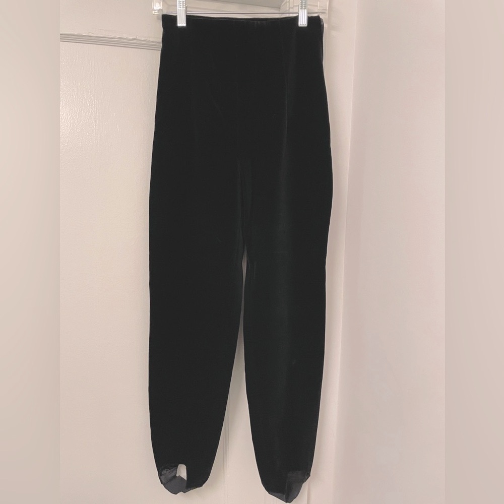 VINTAGE Made in France Women’s Black Velvet Stir-up Pants